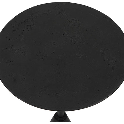 Midnight Accent Table by Uttermost in black. Made from black marble polymer, steel in a modern style.