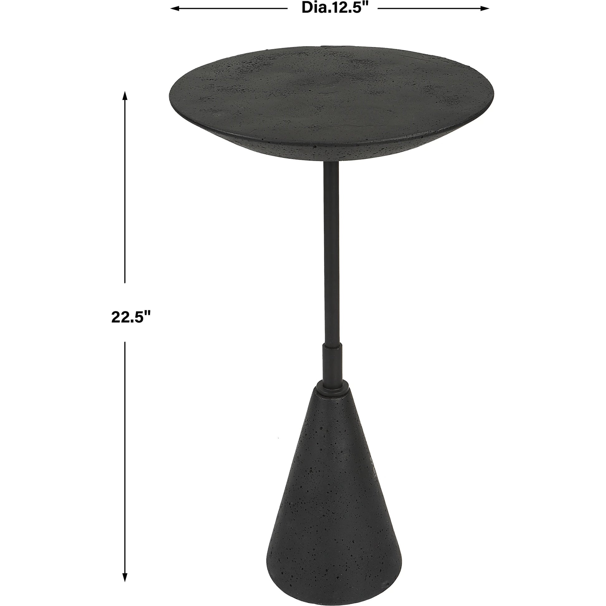 Midnight Accent Table by Uttermost in black. Made from black marble polymer, steel in a modern style.
