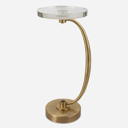 Waveney Drink Table by Uttermost. Made from iron, crystal in a modern style.
