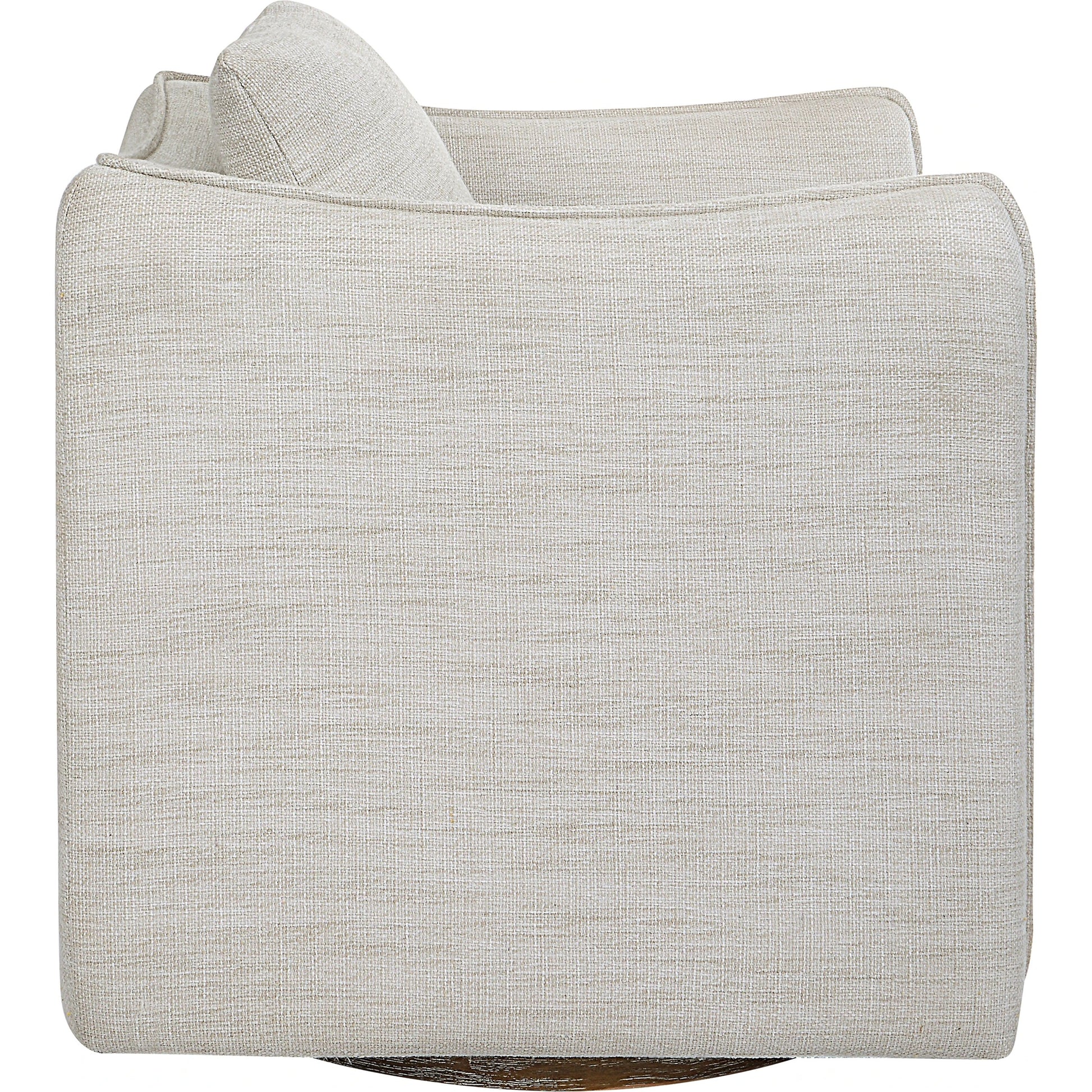 Corben Swivel Armchair by Uttermost in gray. Made from hardwood, plywood, fabric, foam in a modern style.