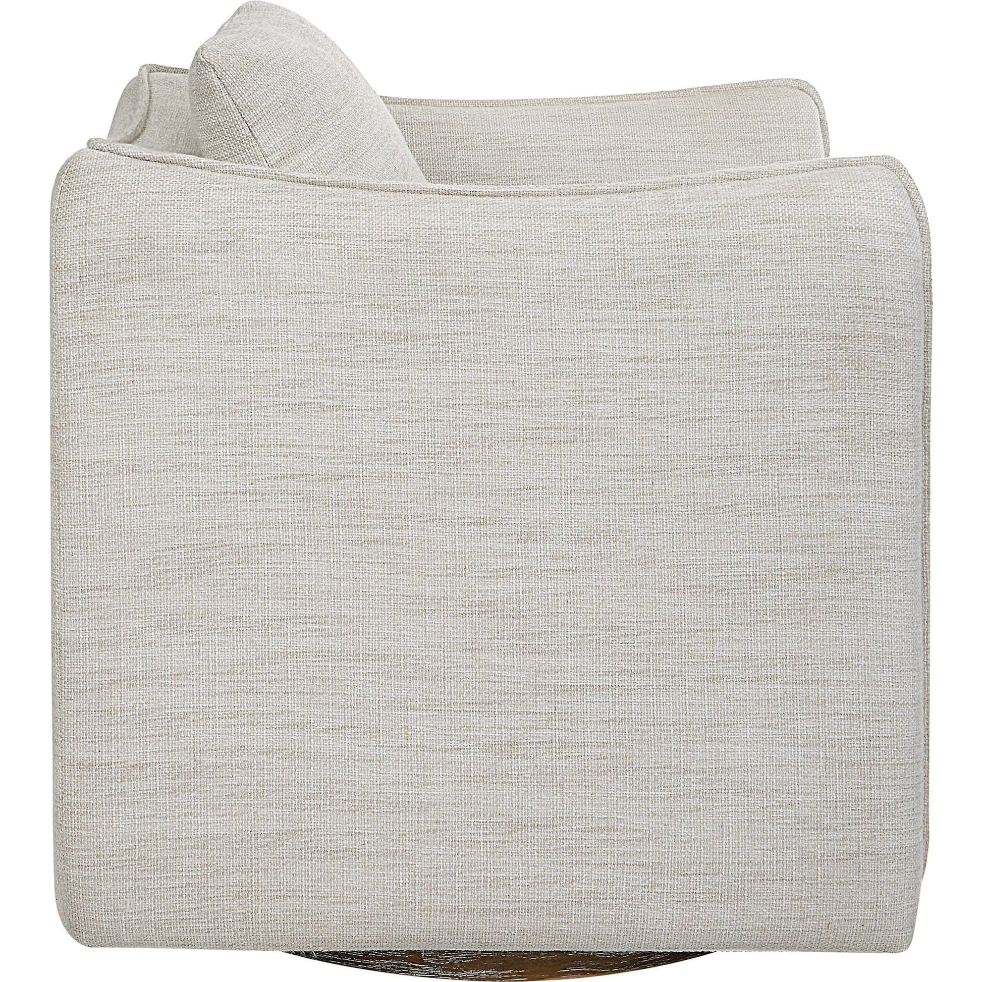 Corben Swivel Armchair by Uttermost in gray. Made from hardwood, plywood, fabric, foam in a modern style.