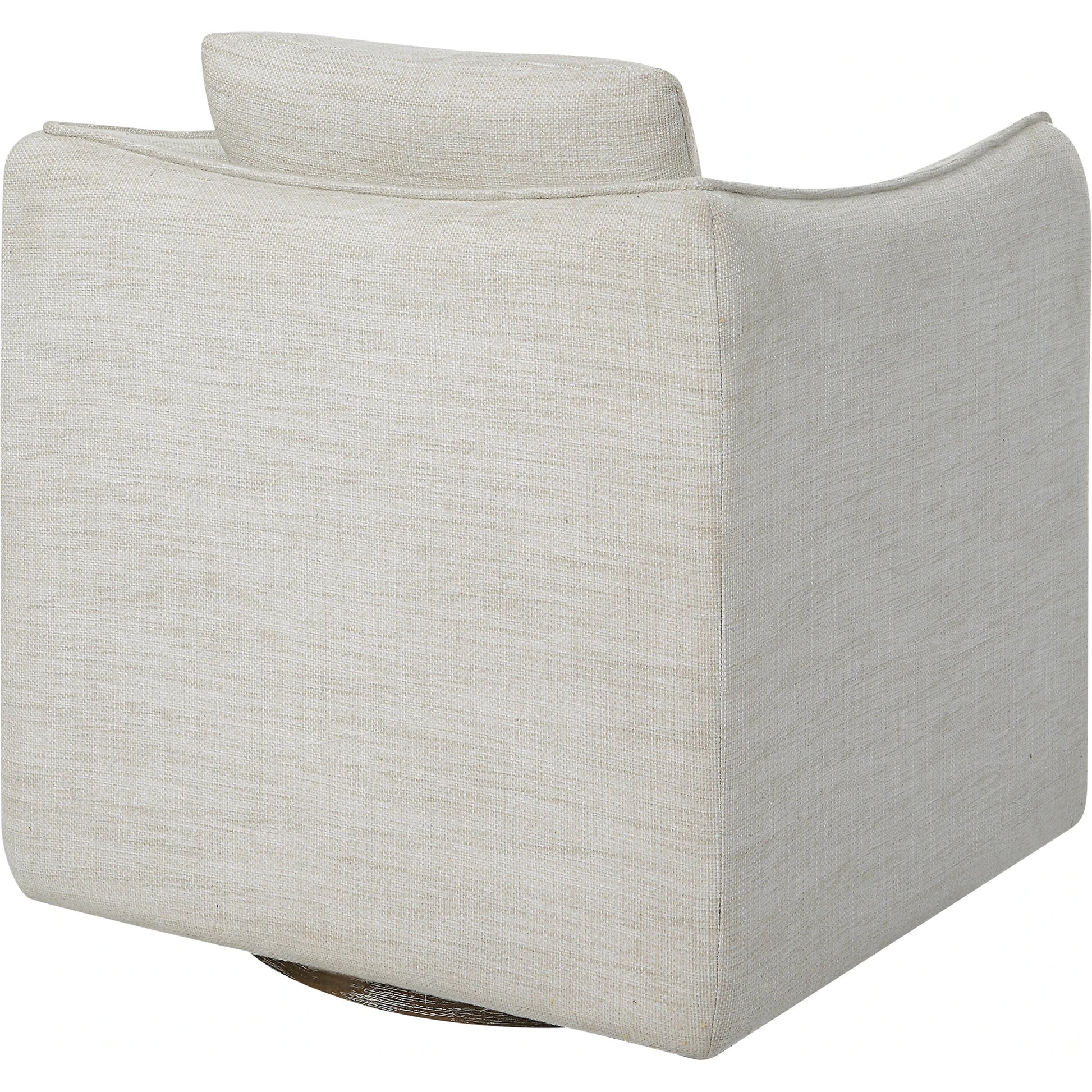 Corben Swivel Armchair by Uttermost in gray. Made from hardwood, plywood, fabric, foam in a modern style.