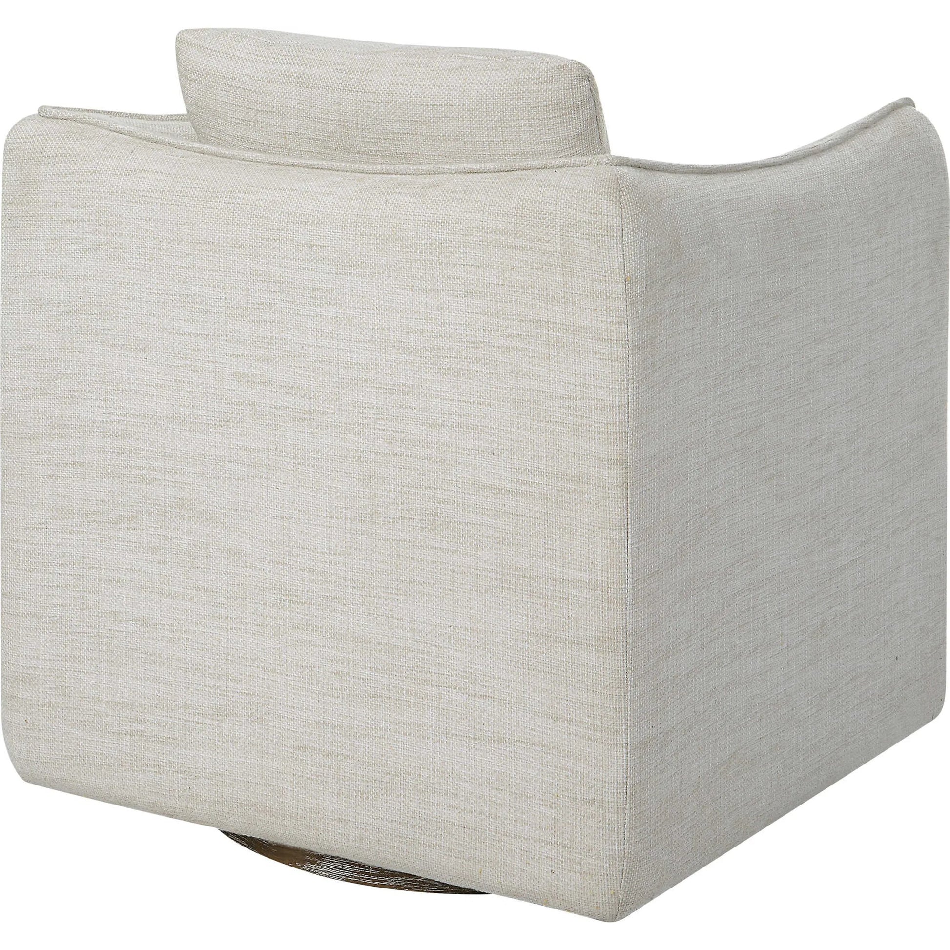 Corben Swivel Armchair by Uttermost in gray. Made from hardwood, plywood, fabric, foam in a modern style.