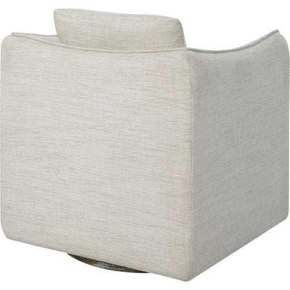 Corben Swivel Armchair by Uttermost in gray. Made from hardwood, plywood, fabric, foam in a modern style.