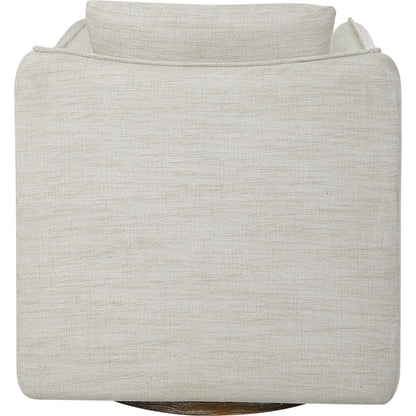 Corben Swivel Armchair by Uttermost in gray. Made from hardwood, plywood, fabric, foam in a modern style.