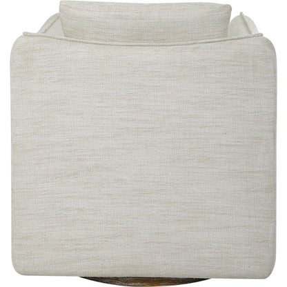 Corben Swivel Armchair by Uttermost in gray. Made from hardwood, plywood, fabric, foam in a modern style.