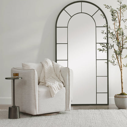 Corben Swivel Armchair by Uttermost in gray. Made from hardwood, plywood, fabric, foam in a modern style.