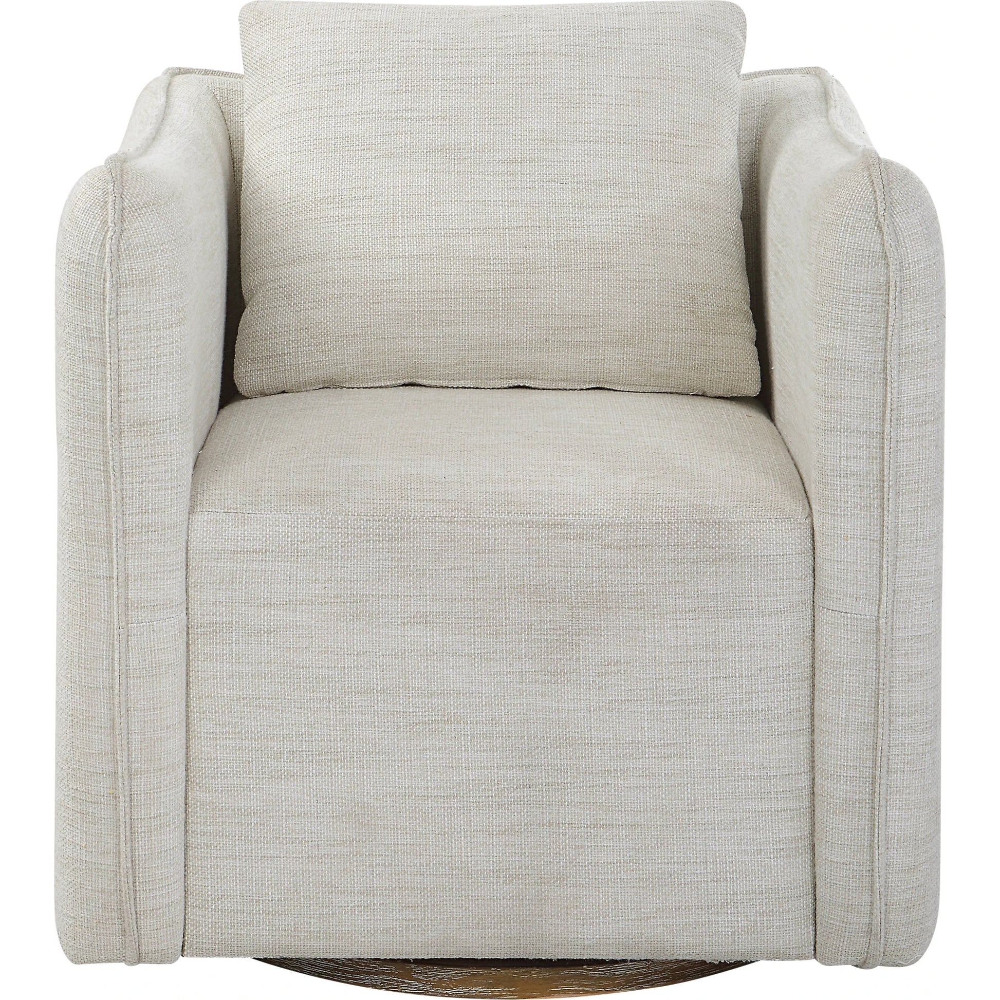 Corben Swivel Armchair by Uttermost in gray. Made from hardwood, plywood, fabric, foam in a modern style.