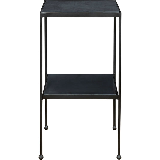 Sherwood Accent Table by Uttermost in black. Made from marble, iron in a modern style.