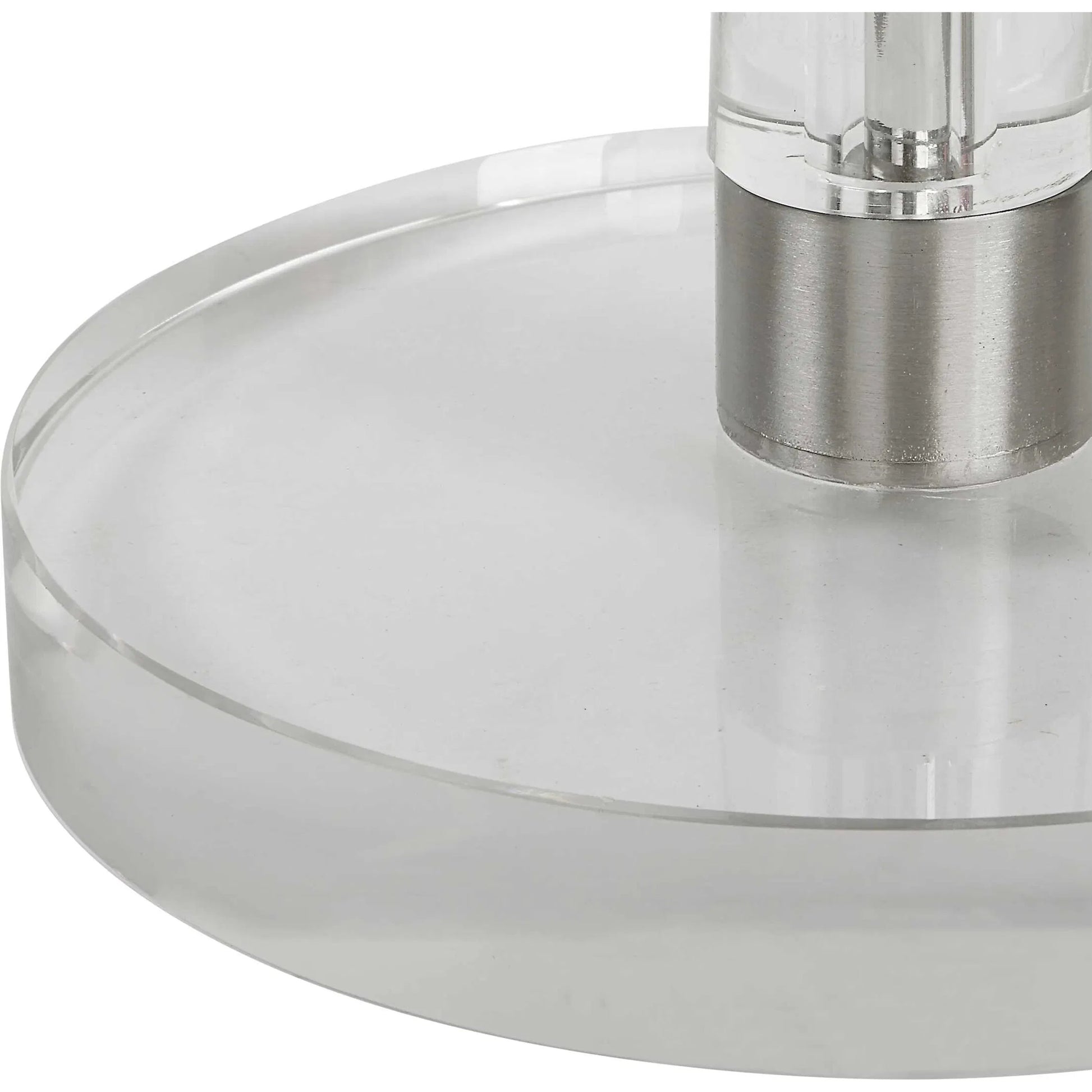 Pria Drink Table by Uttermost in crystal, brushed nickel. Made from crystal, iron in a modern style.