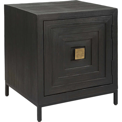 Aiken Cabinet by Uttermost in dark ebony. Made from fir, wood, steel in a transitional style.