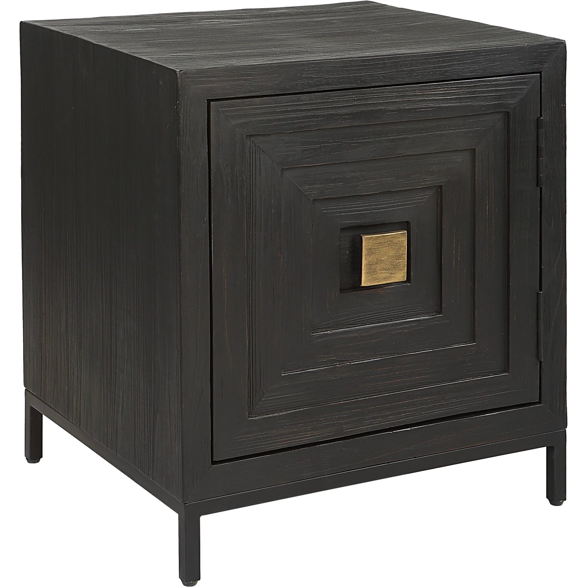 Aiken Cabinet by Uttermost in dark ebony. Made from fir, wood, steel in a transitional style.