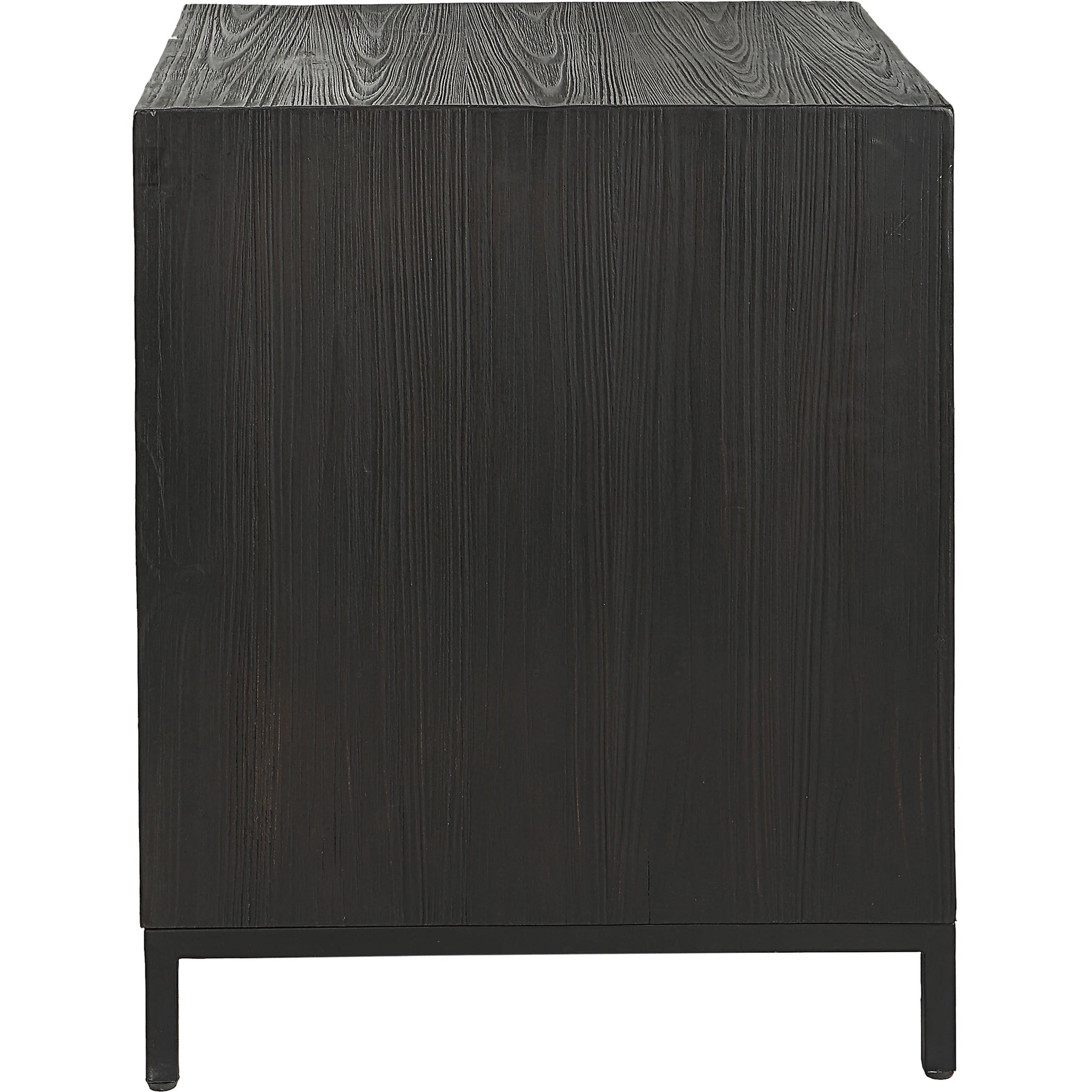 Aiken Cabinet by Uttermost in dark ebony. Made from fir, wood, steel in a transitional style.