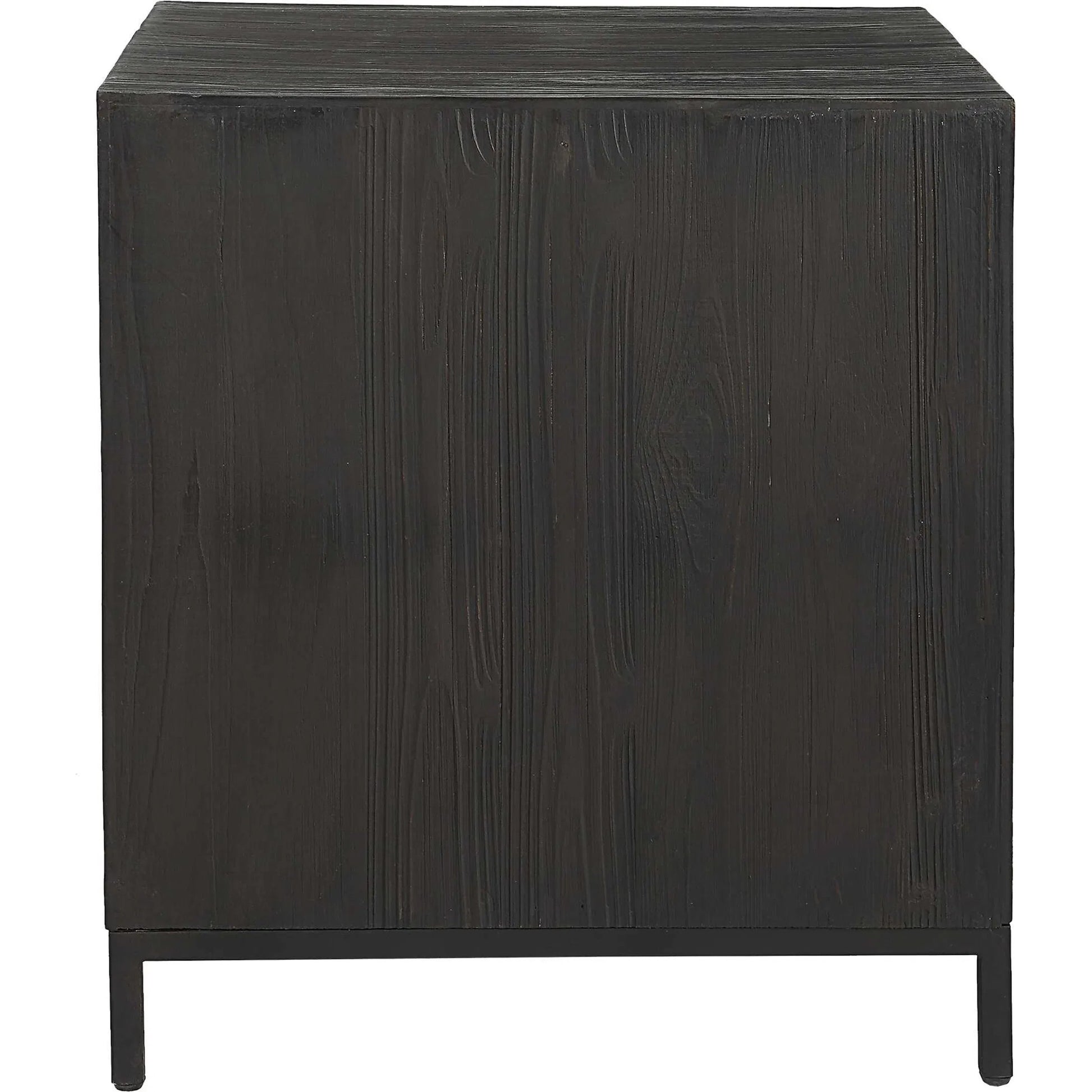 Aiken Cabinet by Uttermost in dark ebony. Made from fir, wood, steel in a transitional style.