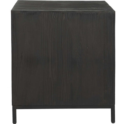 Aiken Cabinet by Uttermost in dark ebony. Made from fir, wood, steel in a transitional style.