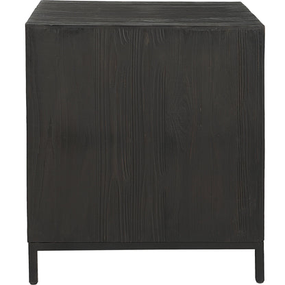 Aiken Cabinet by Uttermost in dark ebony. Made from fir, wood, steel in a transitional style.
