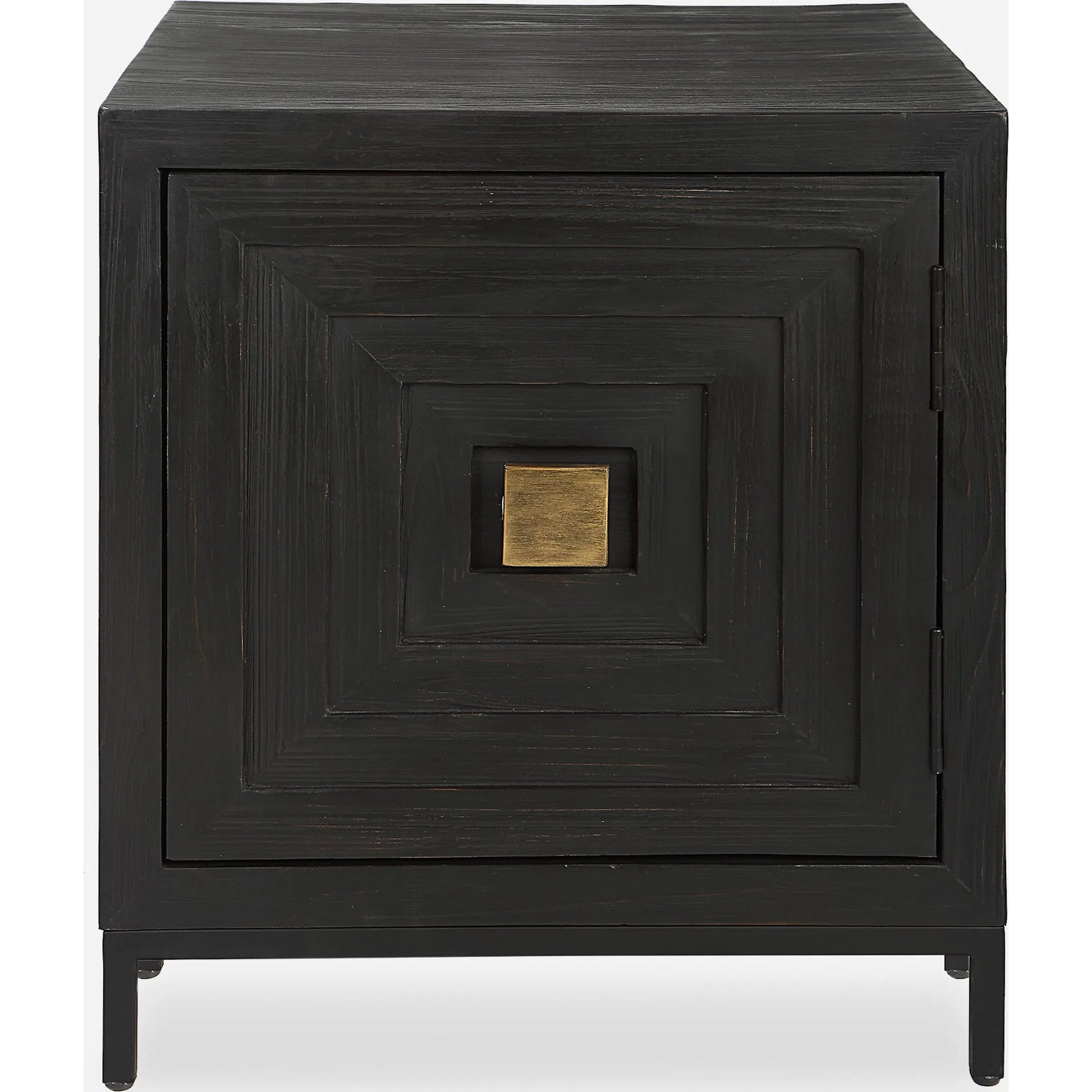 Aiken Cabinet by Uttermost in dark ebony. Made from fir, wood, steel in a transitional style.
