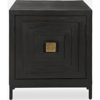 Aiken Cabinet by Uttermost in dark ebony. Made from fir, wood, steel in a transitional style.