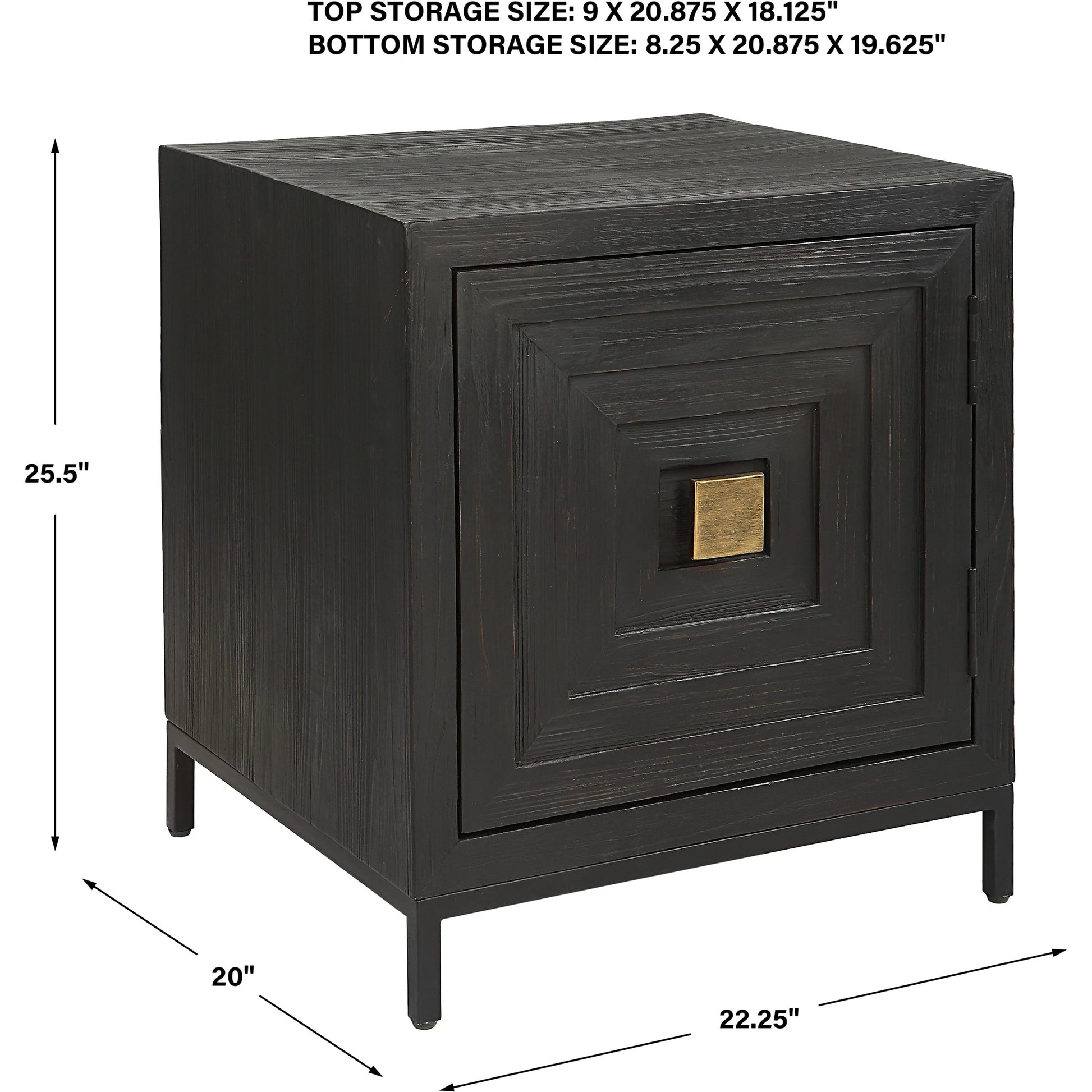 Aiken Cabinet by Uttermost in dark ebony. Made from fir, wood, steel in a transitional style.