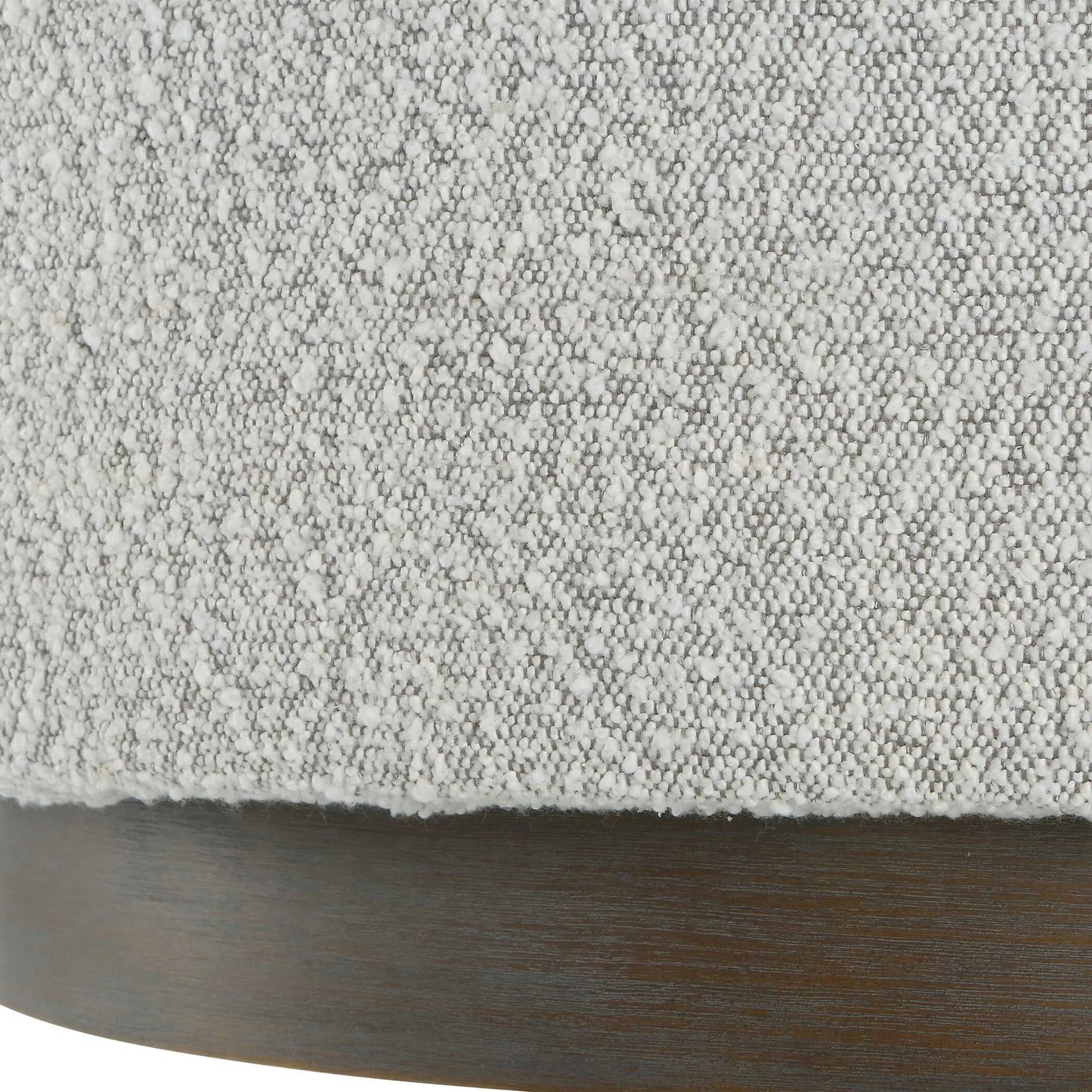 Avila Large Ottoman by Uttermost in ivory, gray and walnut. Made from plywood, foam, fabric in a modern style.