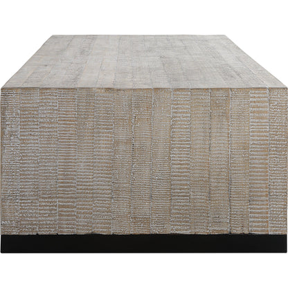 Bosk Coffee Table by Uttermost in whitewash natural. Made from pine, fir, mdf, steel in a modern style.
