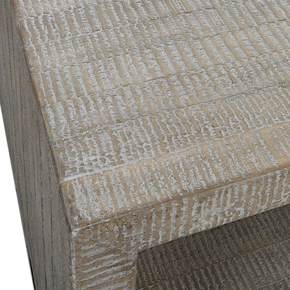 Bosk Coffee Table by Uttermost in whitewash natural. Made from pine, fir, mdf, steel in a modern style.