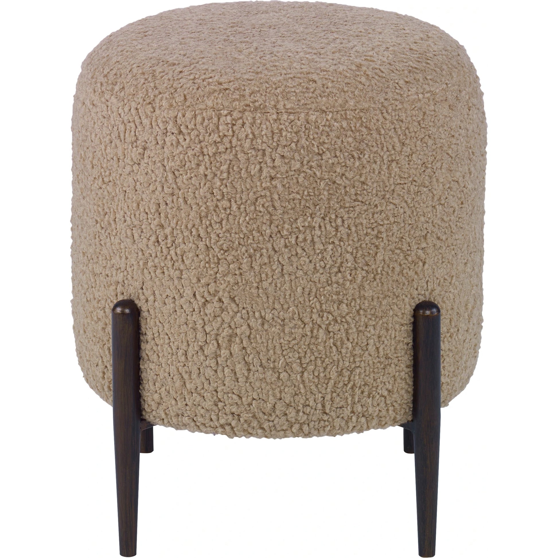 Arles Ottoman by Uttermost in white and satin black. Made from hardwood, plywood, fabric, foam in a transitional style.