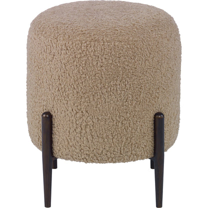 Arles Ottoman by Uttermost in white and satin black. Made from hardwood, plywood, fabric, foam in a transitional style.