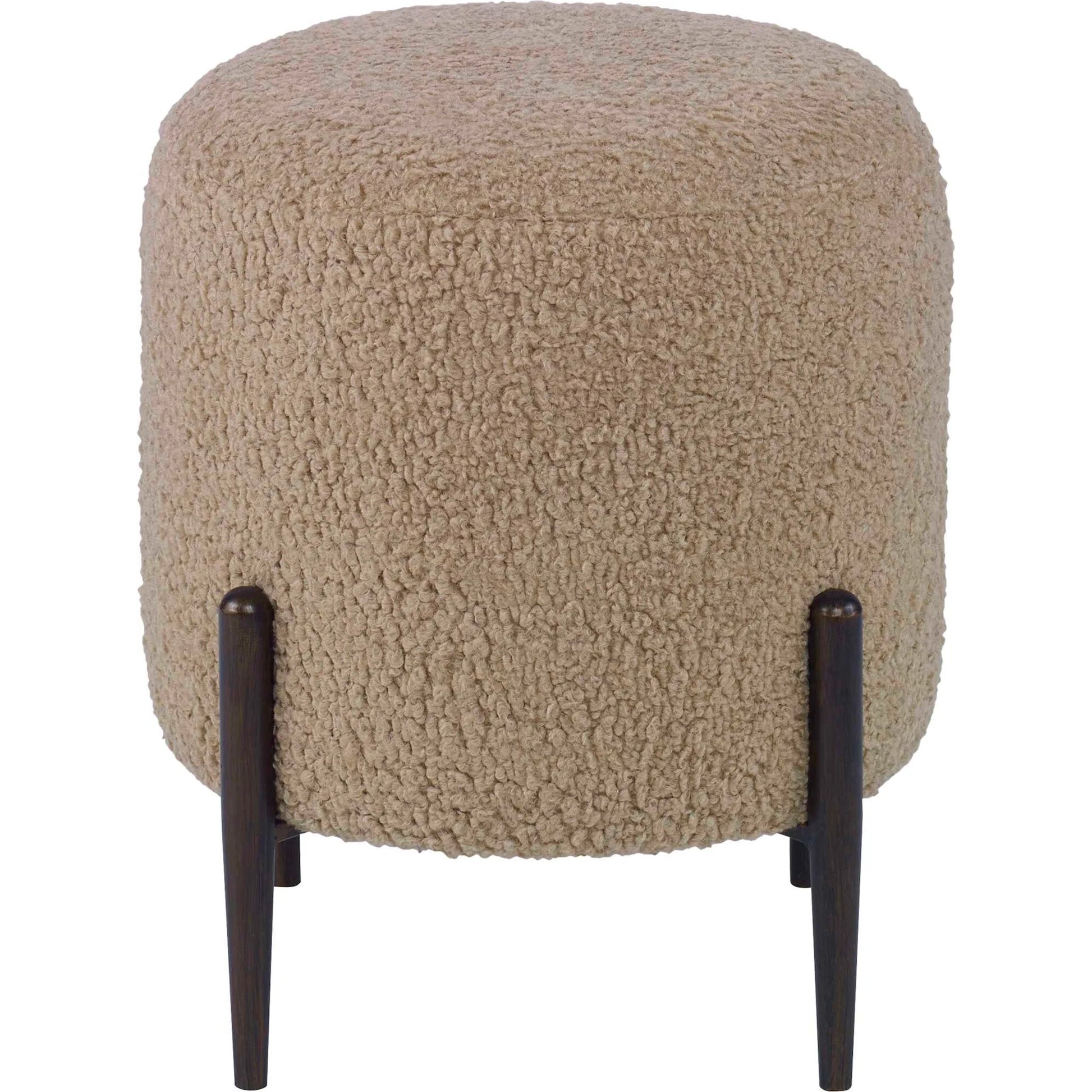 Arles Ottoman by Uttermost in white and satin black. Made from hardwood, plywood, fabric, foam in a transitional style.