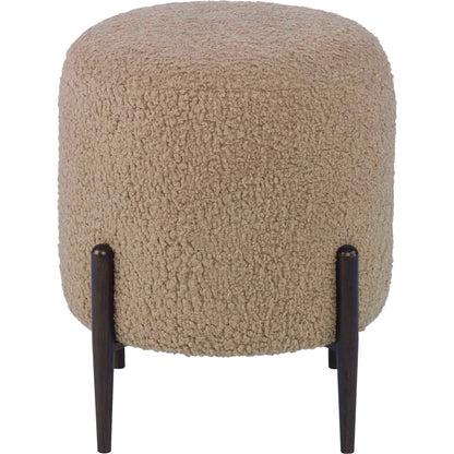 Arles Ottoman by Uttermost in white and satin black. Made from hardwood, plywood, fabric, foam in a transitional style.