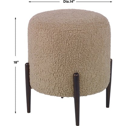 Arles Ottoman by Uttermost in white and satin black. Made from hardwood, plywood, fabric, foam in a transitional style.