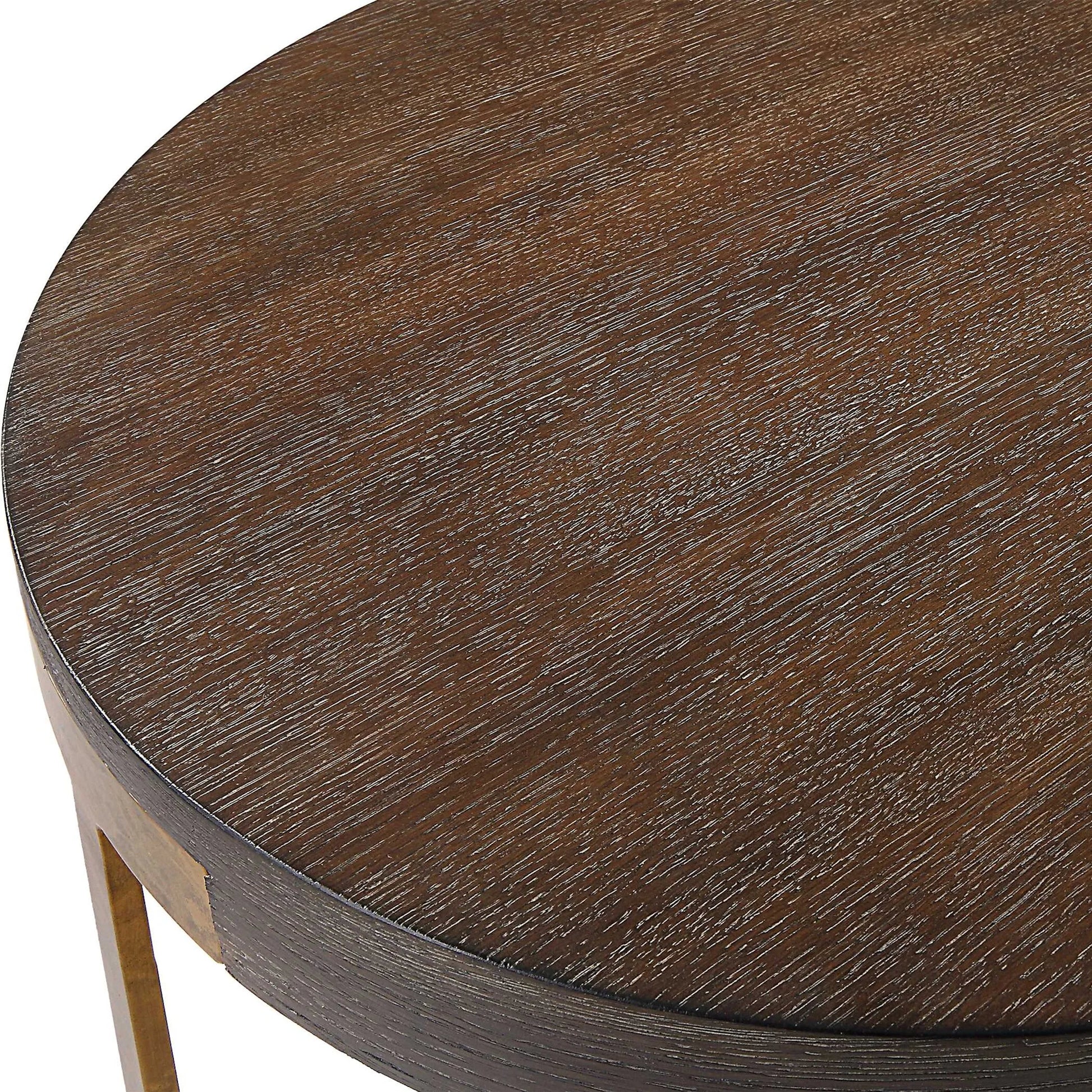 Palisade Side Table by Uttermost in coffee, antique gold. Made from mdf, metal, veneer in a modern style.