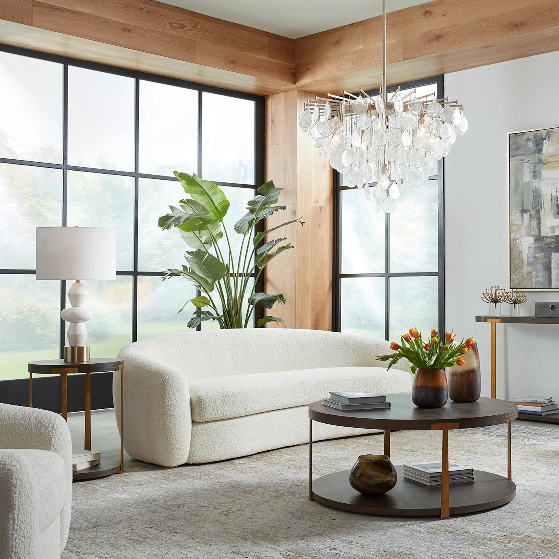 Palisade Side Table by Uttermost in coffee, antique gold. Made from mdf, metal, veneer in a modern style.