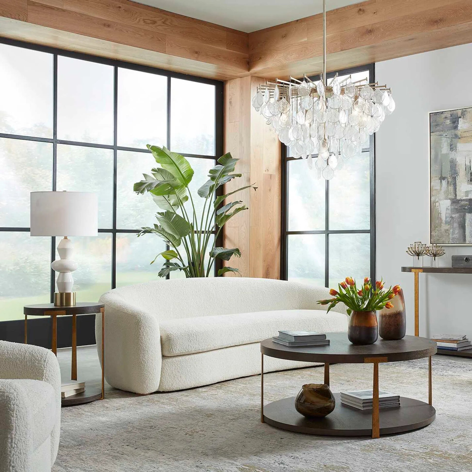 Palisade Side Table by Uttermost in coffee, antique gold. Made from mdf, metal, veneer in a modern style.