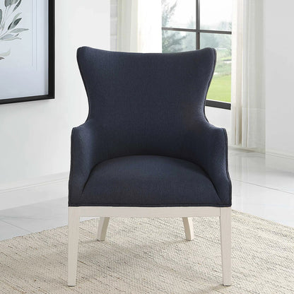 Gordonston Accent Chair by Uttermost in blue and blue. Made from rubber wood, plywood, plyfoam, fabric in a modern style.