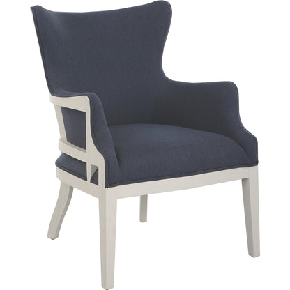 Gordonston Accent Chair by Uttermost in blue and blue. Made from rubber wood, plywood, plyfoam, fabric in a modern style.