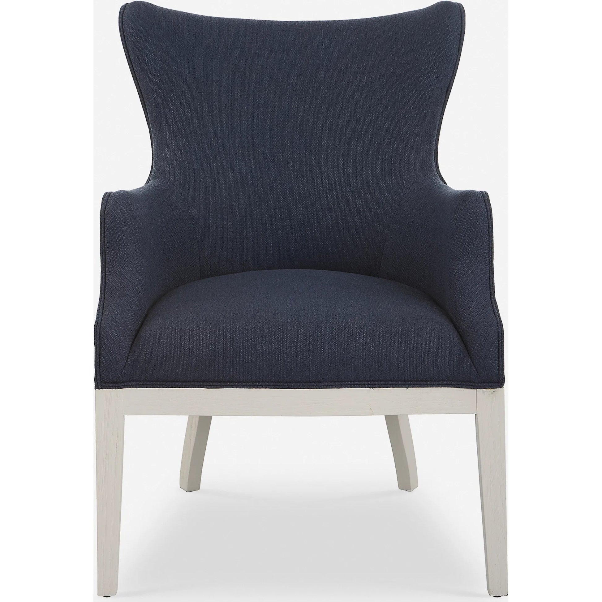 Gordonston Accent Chair by Uttermost in blue and blue. Made from rubber wood, plywood, plyfoam, fabric in a modern style.