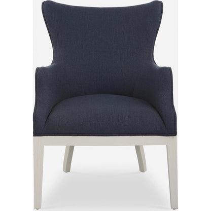 Gordonston Accent Chair by Uttermost in blue and blue. Made from rubber wood, plywood, plyfoam, fabric in a modern style.