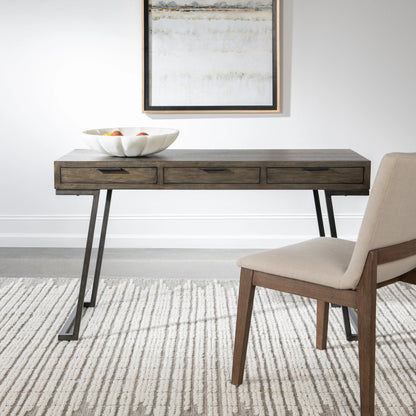 Comrade Desk by Uttermost in natural mango, light gray. Made from java mix wood, veneer, metal, plywood in a transitional style.