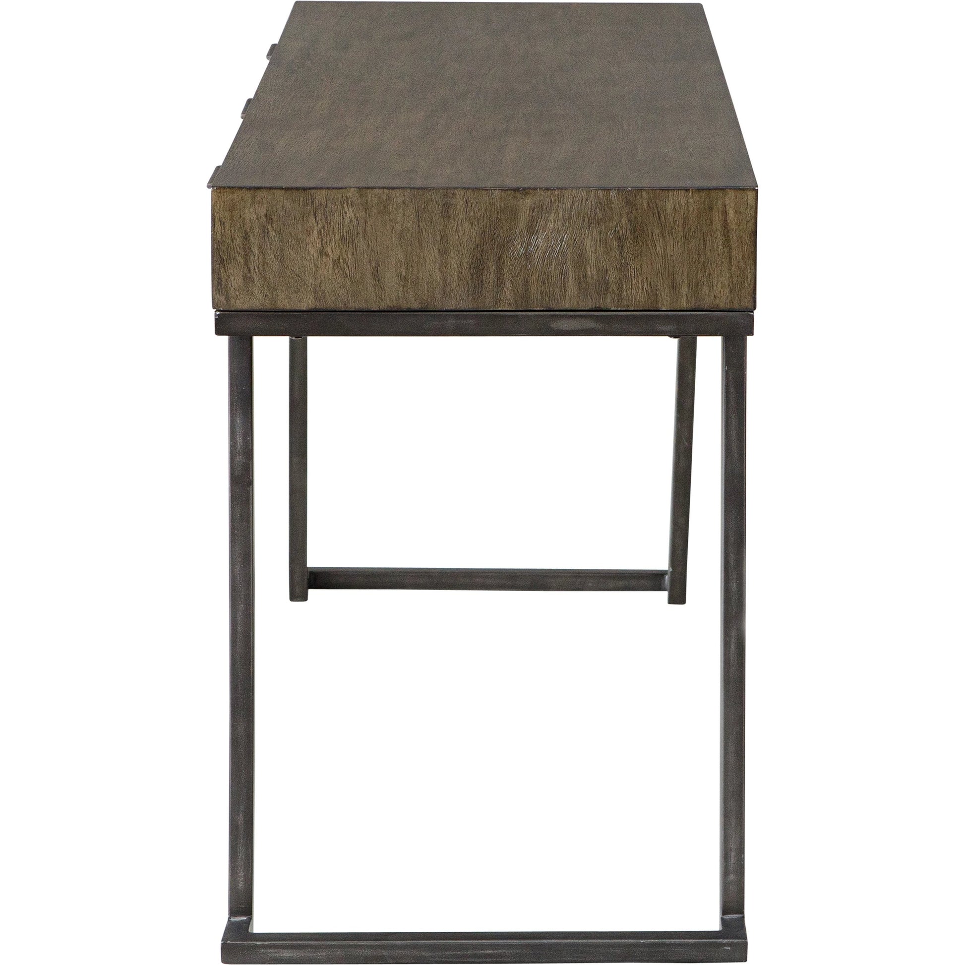 Comrade Desk by Uttermost in natural mango, light gray. Made from java mix wood, veneer, metal, plywood in a transitional style.