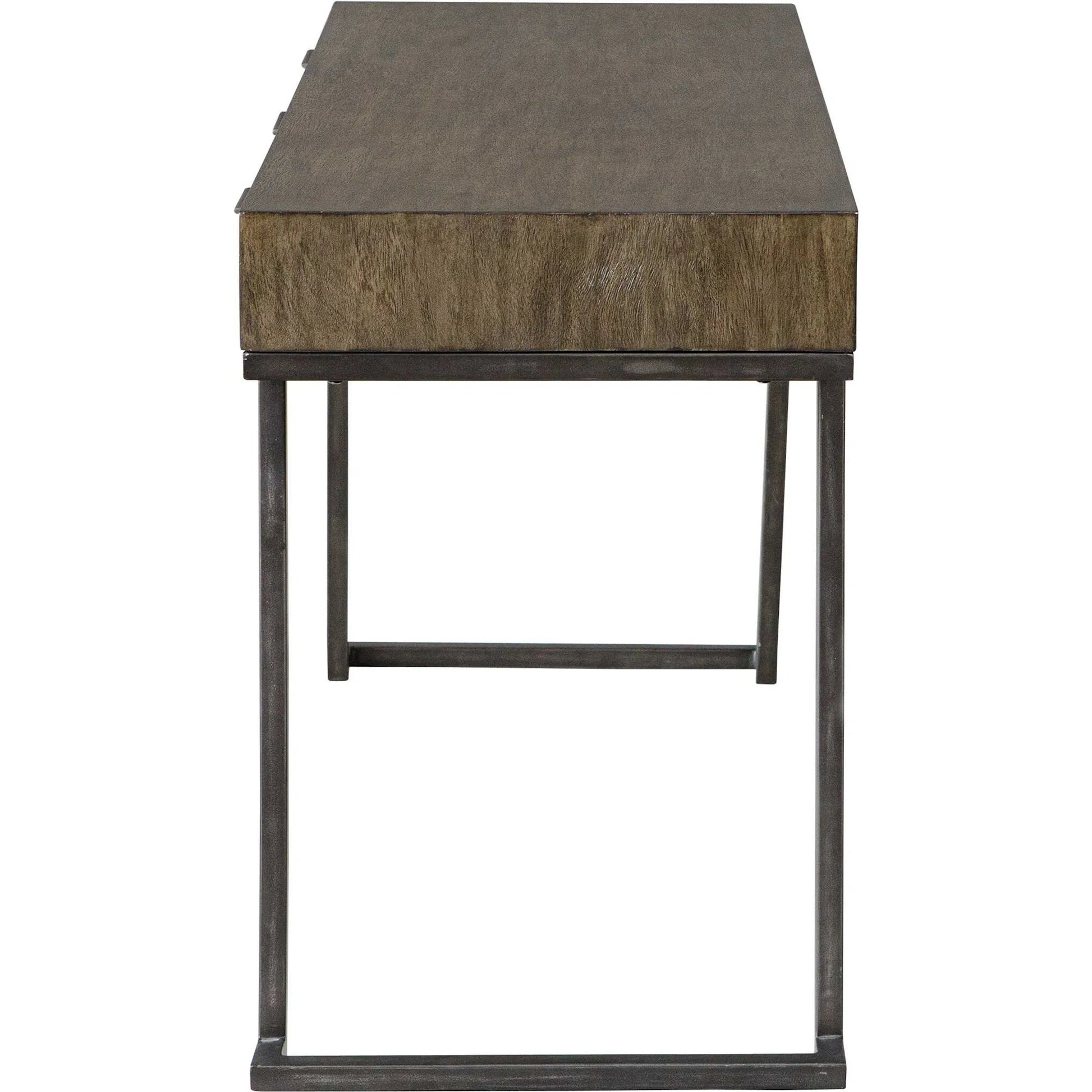 Comrade Desk by Uttermost in natural mango, light gray. Made from java mix wood, veneer, metal, plywood in a transitional style.