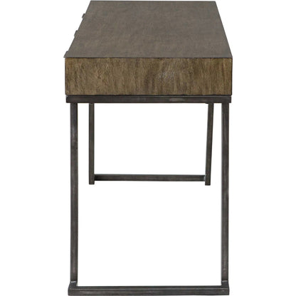 Comrade Desk by Uttermost in natural mango, light gray. Made from java mix wood, veneer, metal, plywood in a transitional style.