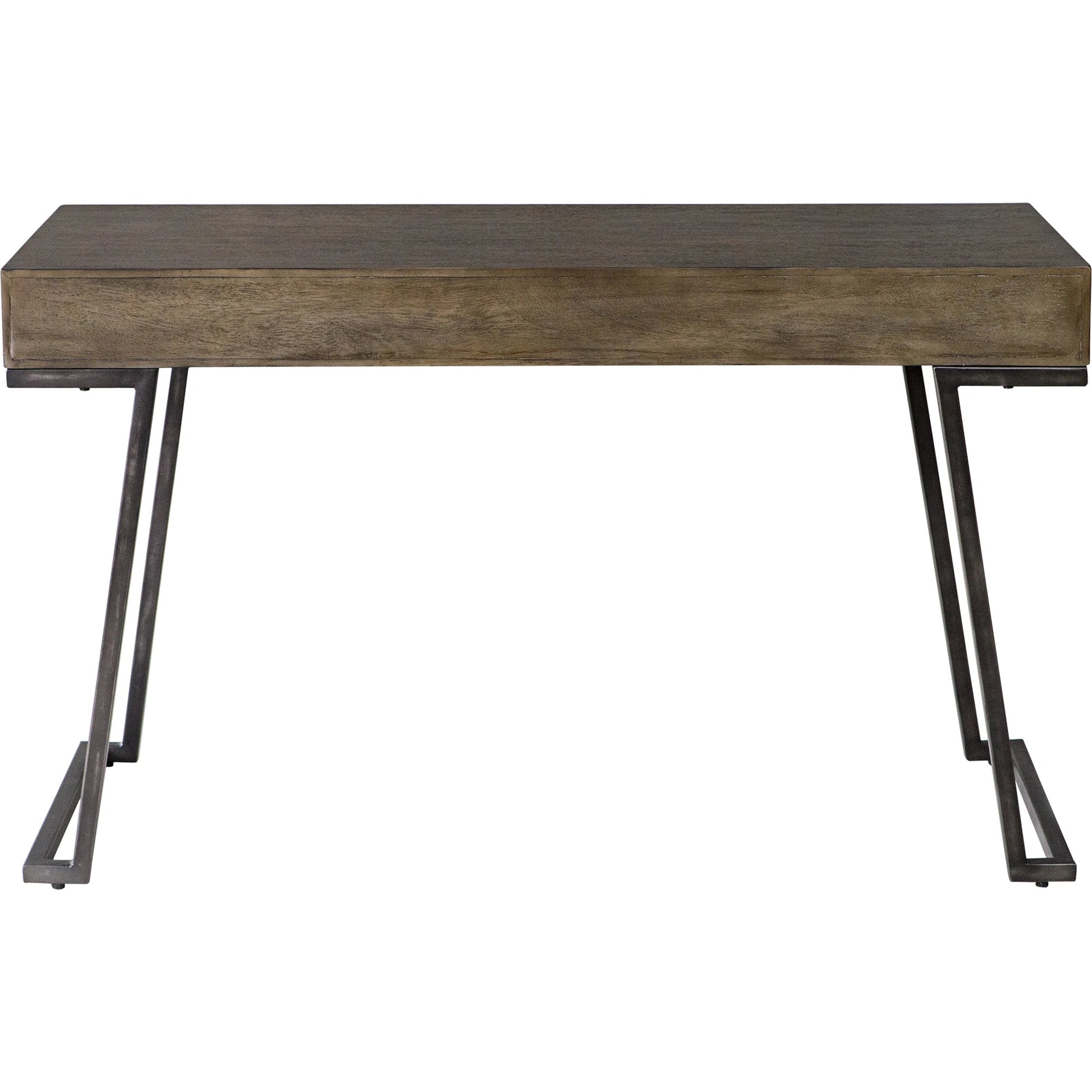 Comrade Desk by Uttermost in natural mango, light gray. Made from java mix wood, veneer, metal, plywood in a transitional style.