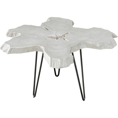 Trillium Coffee Table by Uttermost in bleached. Made from teak root with metal in a modern style.