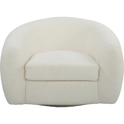 Capra Swivel Chair by Uttermost in multi. Made from fabric, foam, plywood, stainless steel in a modern style.