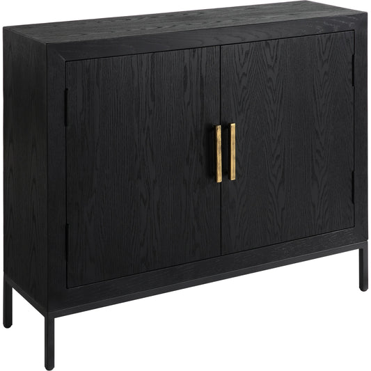 Front Range 2 Door Cabinet by Uttermost in dark ebony. Made from mdf, iron, fir, oak veneer in a transitional style.