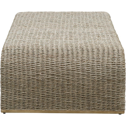 Calabria Coffee Table by Uttermost in woven seagrass. Made from woven seagrass, mango wood, metal in a coastal style.
