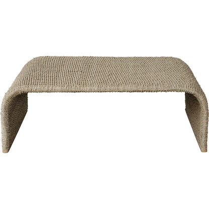 Calabria Coffee Table by Uttermost in woven seagrass. Made from woven seagrass, mango wood, metal in a coastal style.