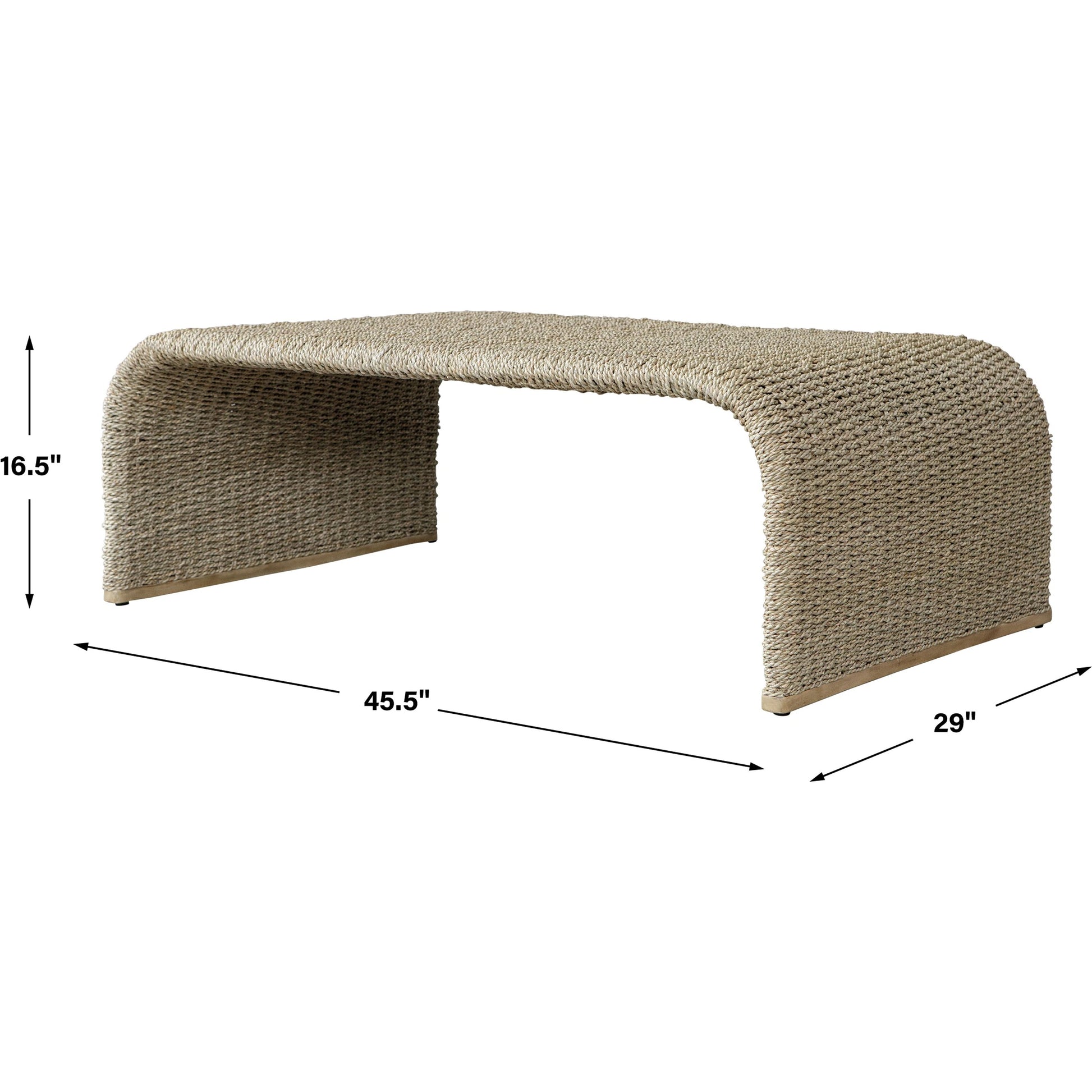 Calabria Coffee Table by Uttermost in woven seagrass. Made from woven seagrass, mango wood, metal in a coastal style.