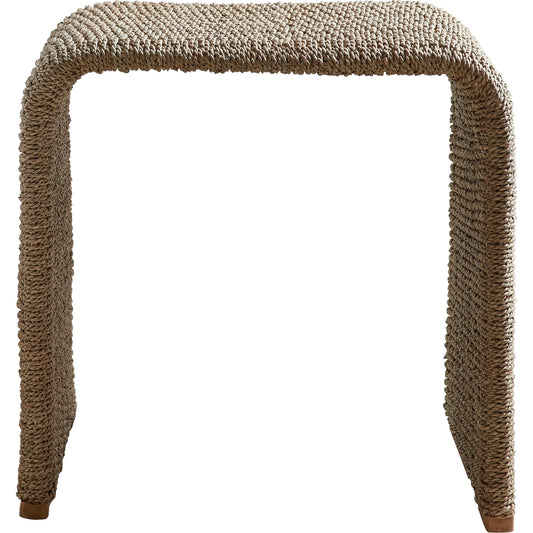 Calabria End Table by Uttermost in woven seagrass. Made from woven seagrass, mango wood, metal in a coastal style.
